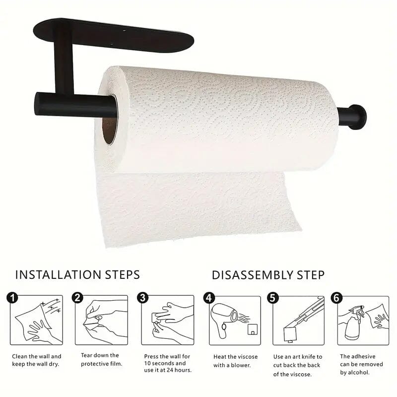 Self-Adhesive Under Cabinet Paper Towel Holder Kitchen Storage - DailySale