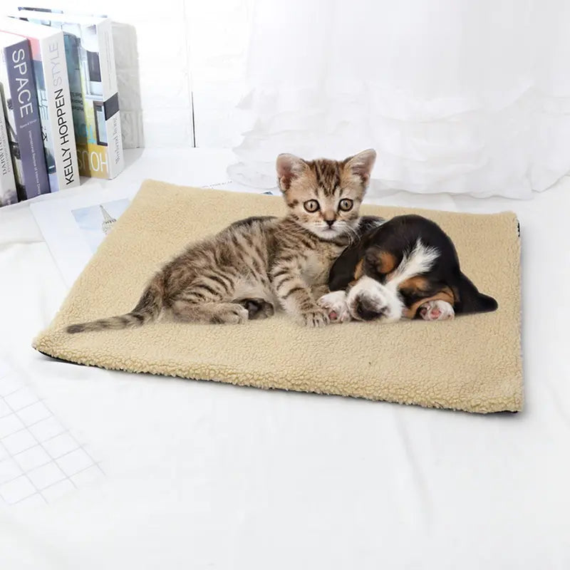 Self Heating Pet Mat Pet Supplies Khaki - DailySale