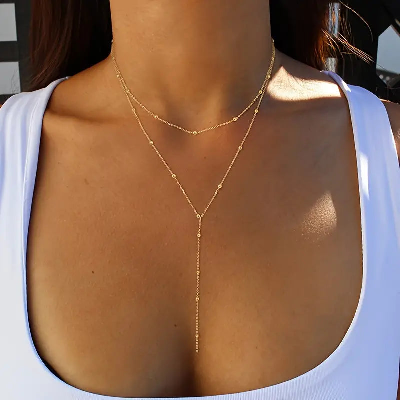 Sexy Tribal Style Iron Chain with Dangling Tassel Pendant Necklaces - DailySale