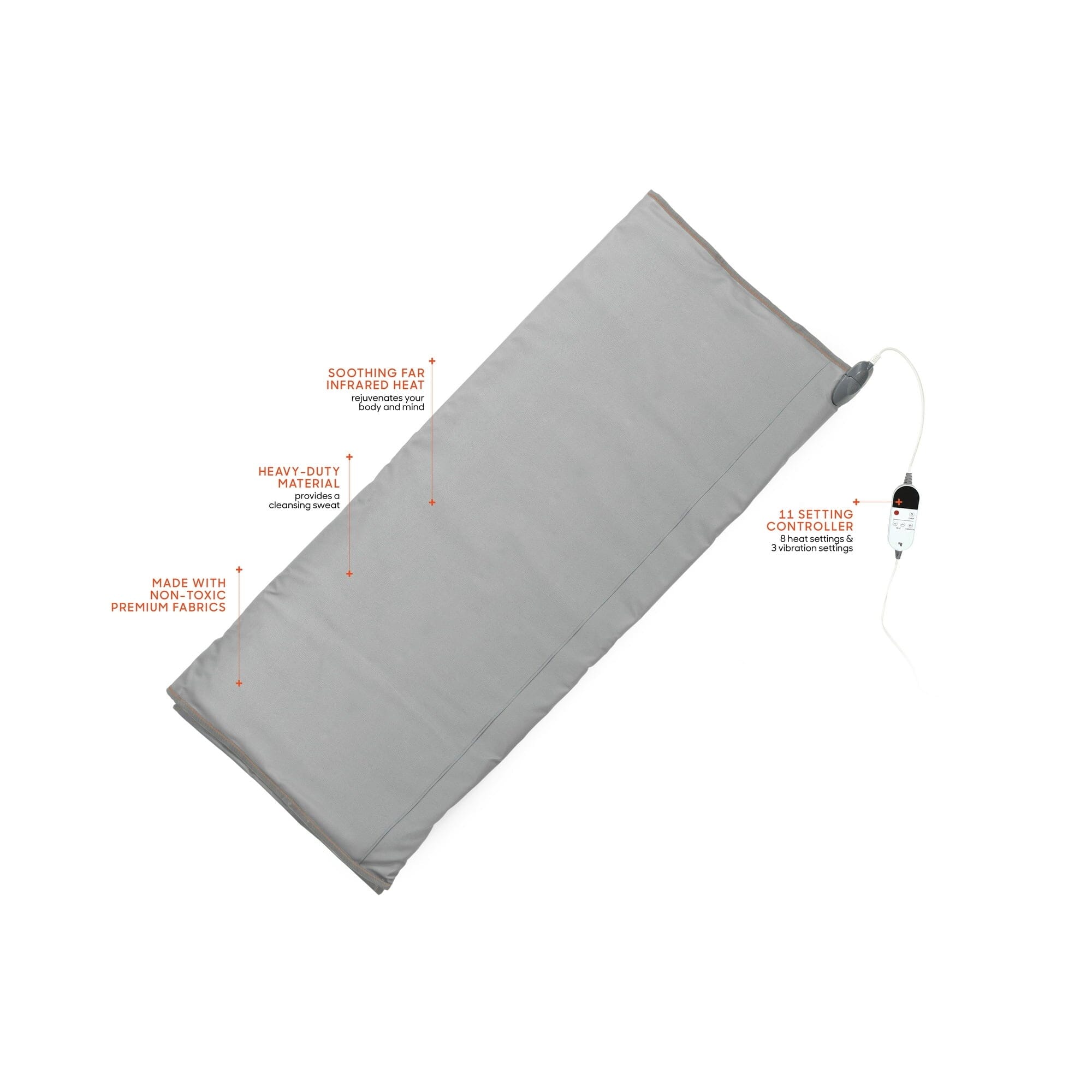 Sharper Image Calming Heat Sauna Wrap, 8 Heat Levels, 3 Massaging Vibrations, Gray Wellness - DailySale