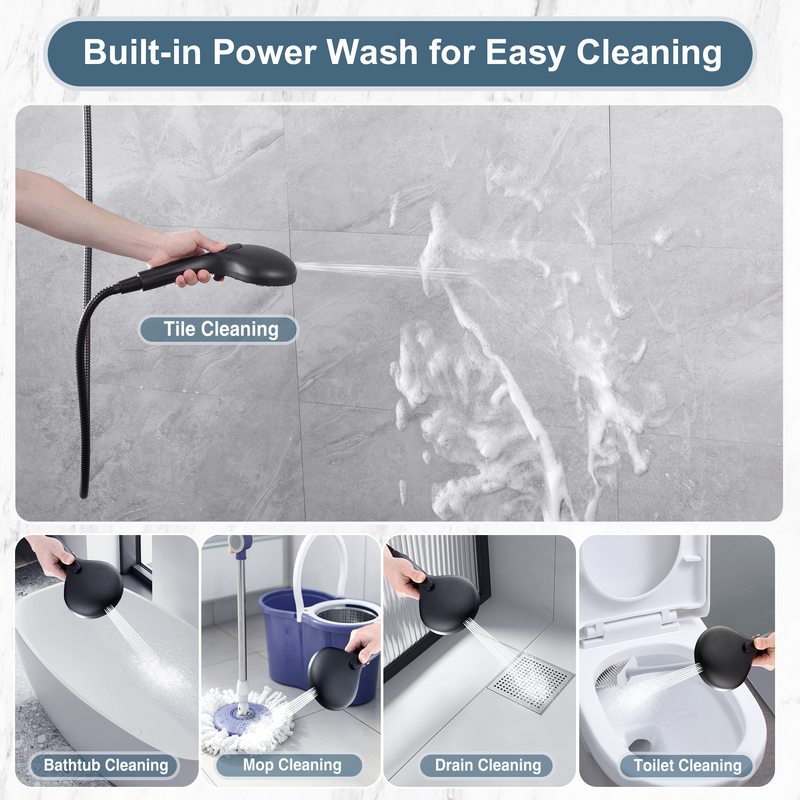 Handheld Shower Head, 9-Spray Showerhead with 69" Hose, Bracket