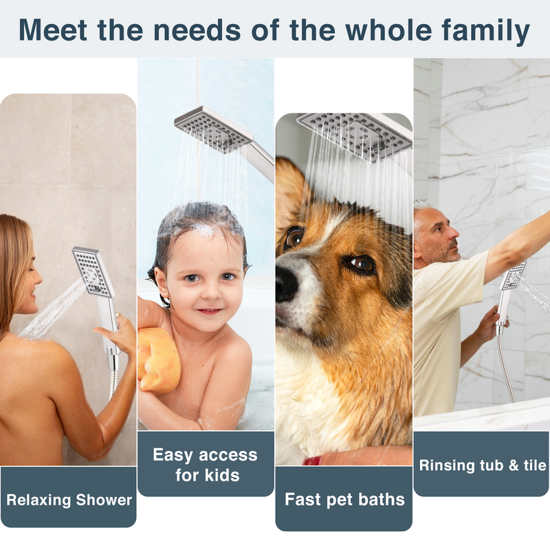 Dual Shower Head-Rain Shower Head with Handheld Shower Set, Diverter