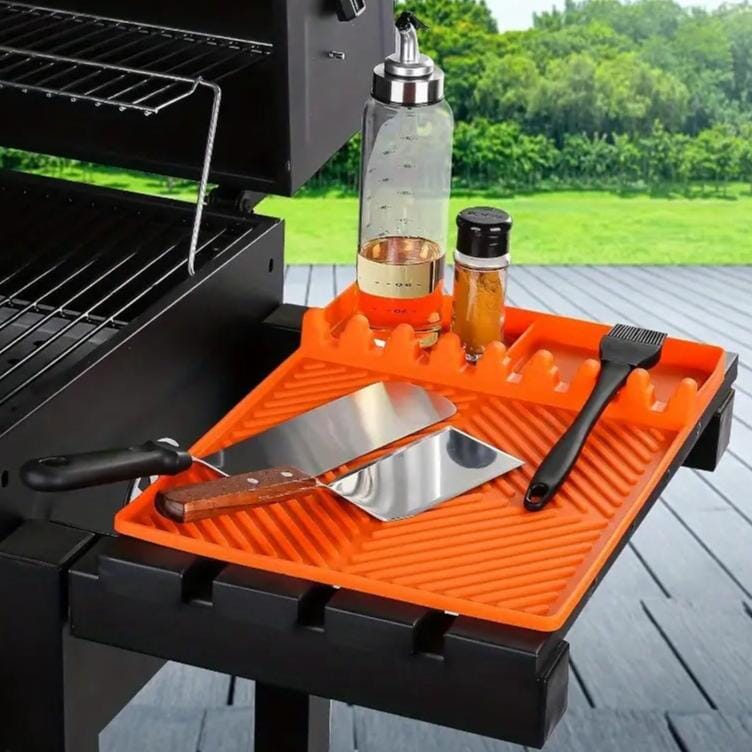 Silicone Grill Mat with Side Shelf Kitchen Tools & Gadgets - DailySale