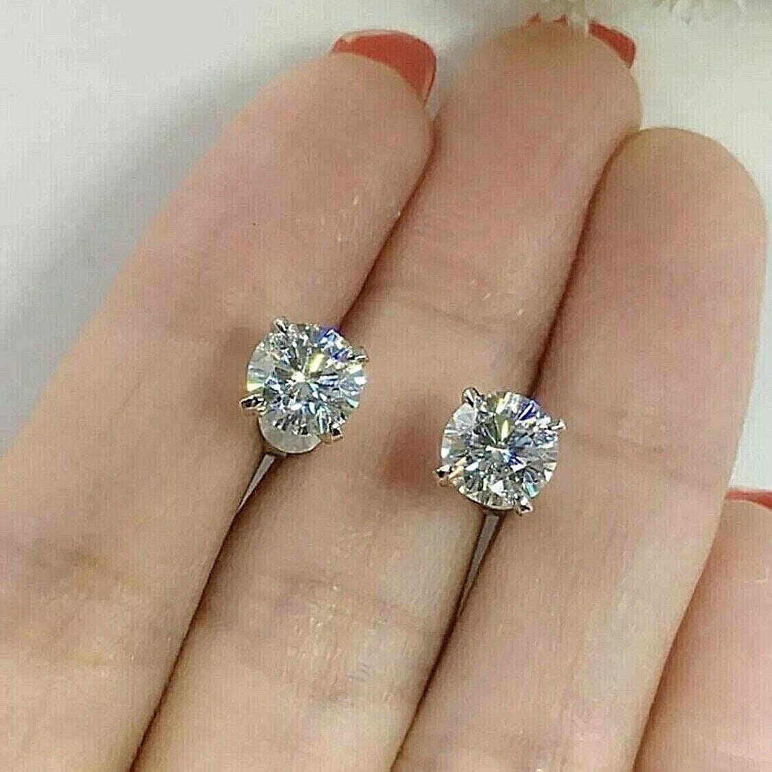 Single 0.40CT Real Genuine Diamond Stud Earring 14k Solid Gold Wow Earrings - DailySale