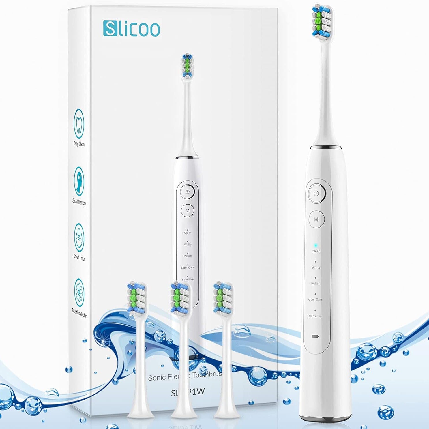 Slicoo Sonic Electric Toothbrush with 4 Brush Heads Beauty & Personal Care - DailySale