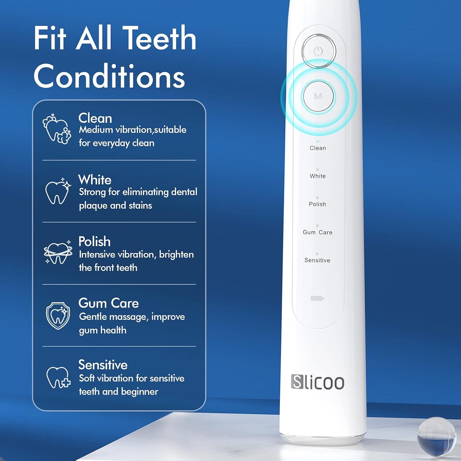 Slicoo Sonic Electric Toothbrush with 4 Brush Heads Beauty & Personal Care - DailySale