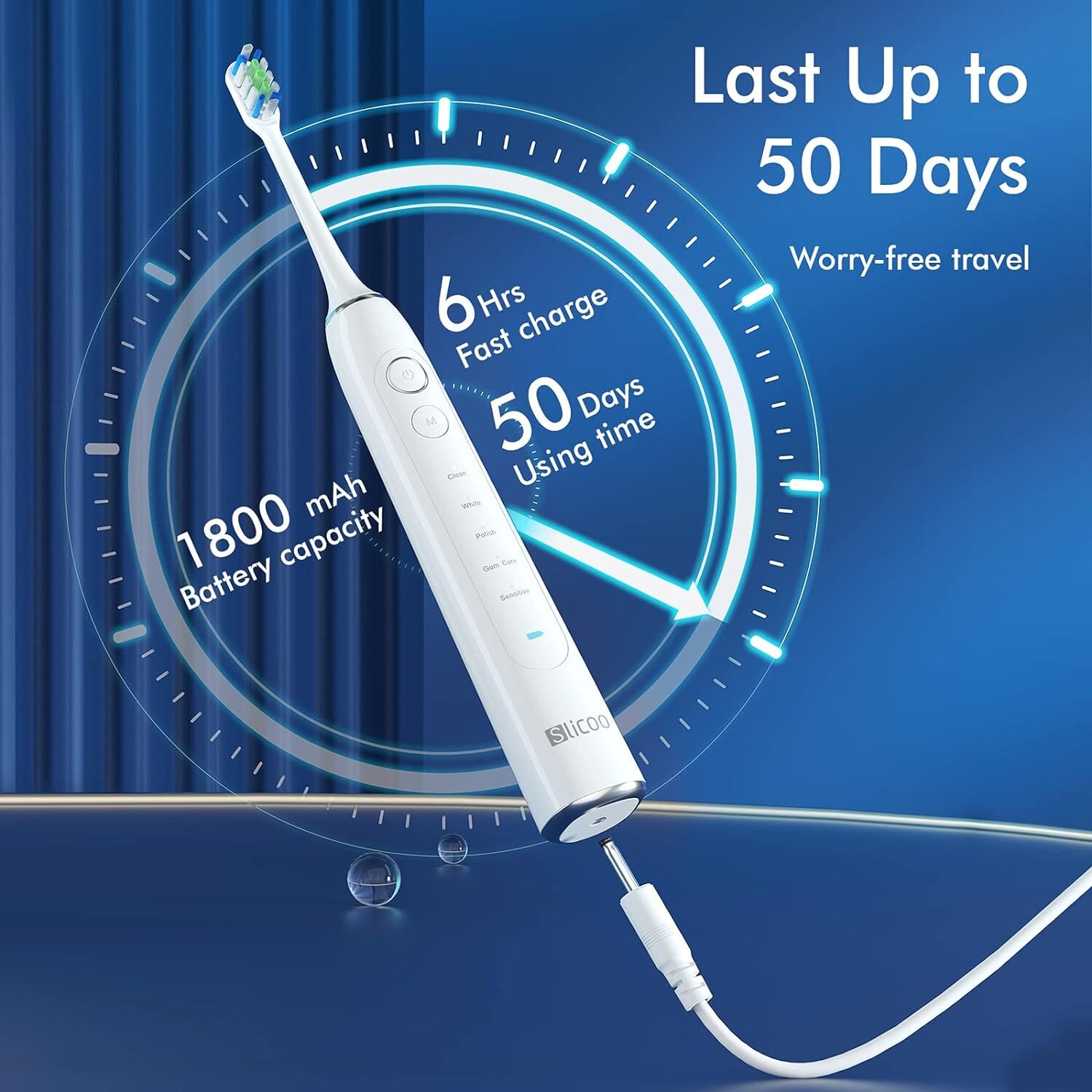 Slicoo Sonic Electric Toothbrush with 4 Brush Heads Beauty & Personal Care - DailySale