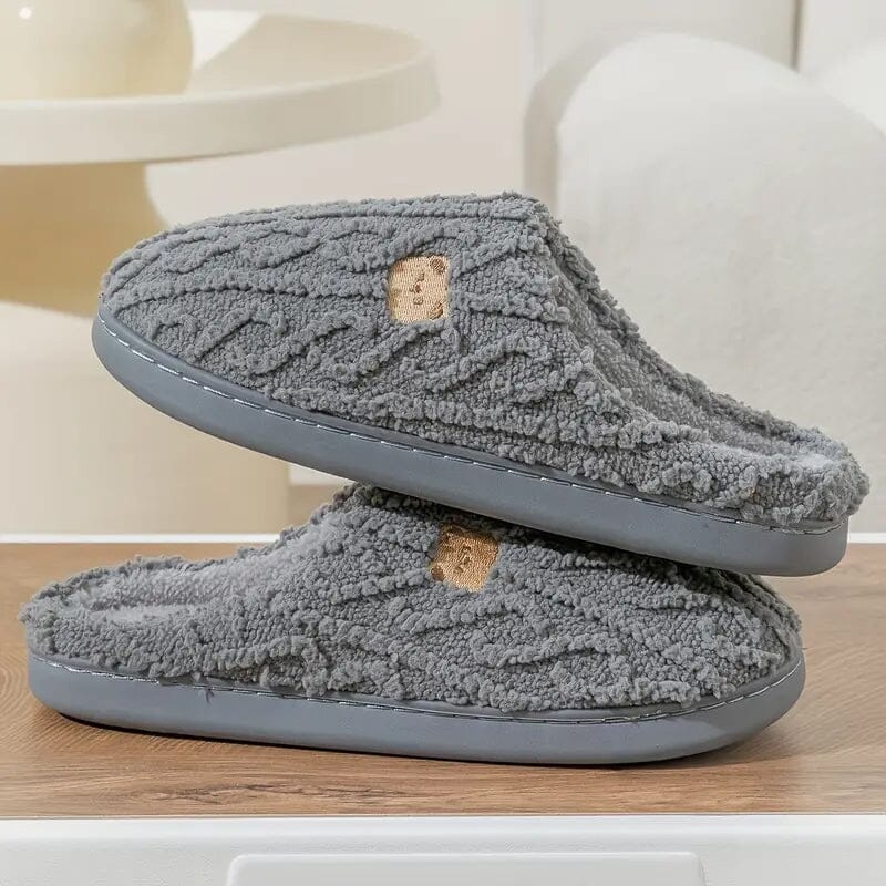 Slip On Soft Sole Flat Non-Slip Warm Slippers Women's Shoes & Accessories Gray 6 - DailySale