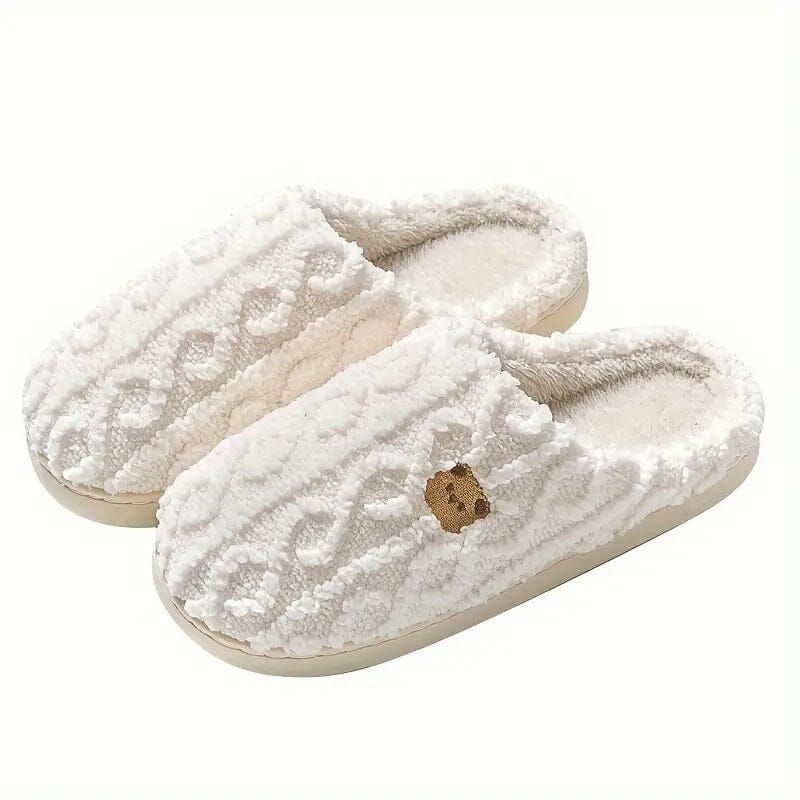 Slip On Soft Sole Flat Non-Slip Warm Slippers Women's Shoes & Accessories White 6 - DailySale