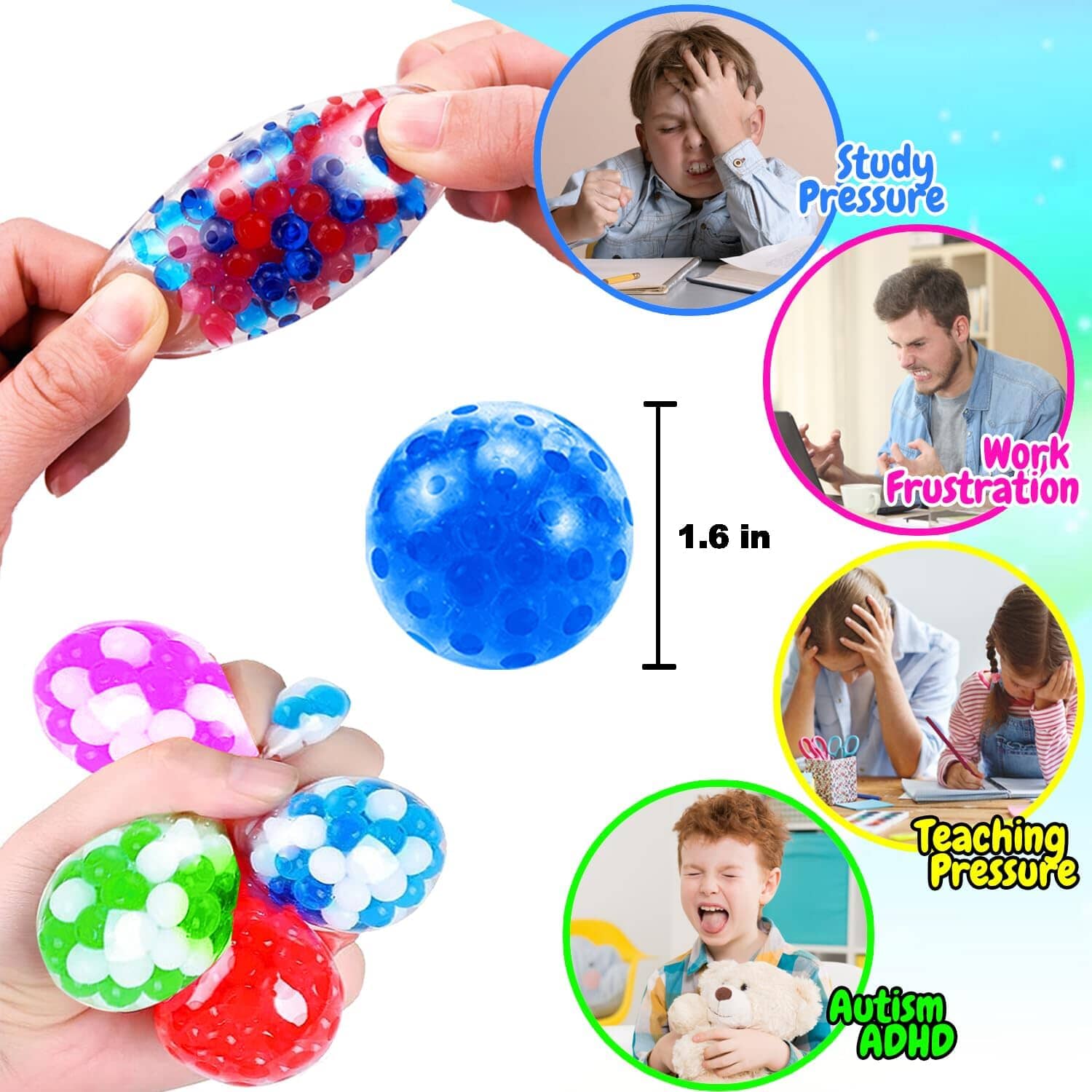 Small Sensory Balls for Adults Stress Relief Wellness - DailySale