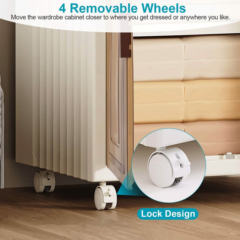 Small Wardrobe Closet with Magnetic Design Closet & Storage - DailySale