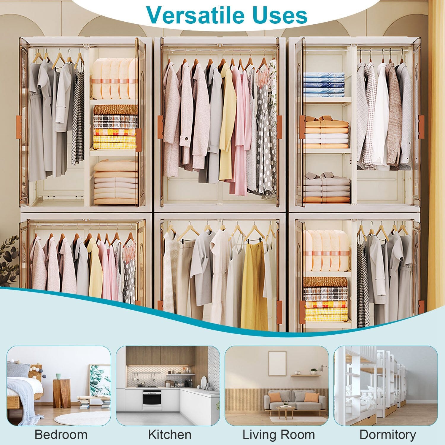 Small Wardrobe Closet with Magnetic Design Closet & Storage - DailySale