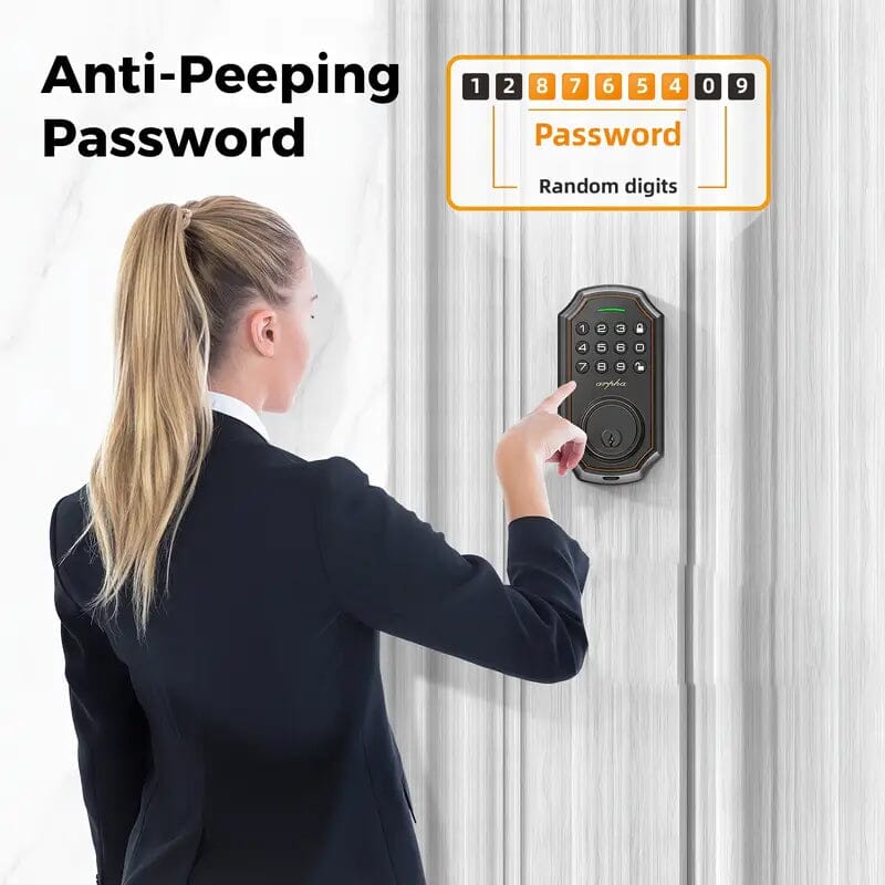 Smart Keypad Door Deadbolt Lock Set with 100-Code Keyless Entry and Anti-Peeking Password Smart Home & Security - DailySale