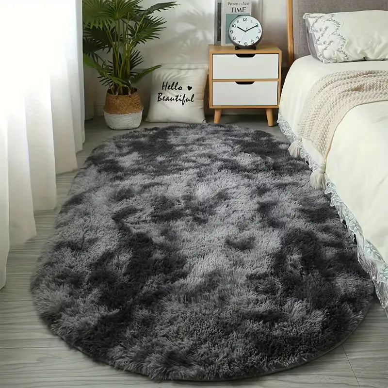 Soft Fluffy Shag Area Rugs for Living Room and Bedroom Furniture & Decor Dark Gray - DailySale