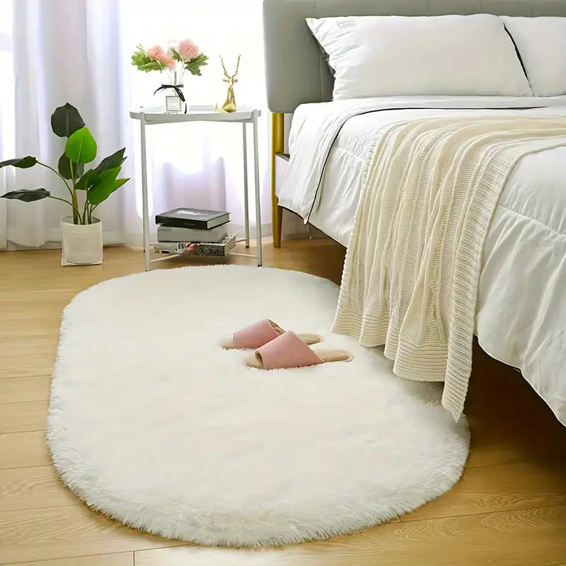 Soft Fluffy Shag Area Rugs for Living Room and Bedroom Furniture & Decor White - DailySale