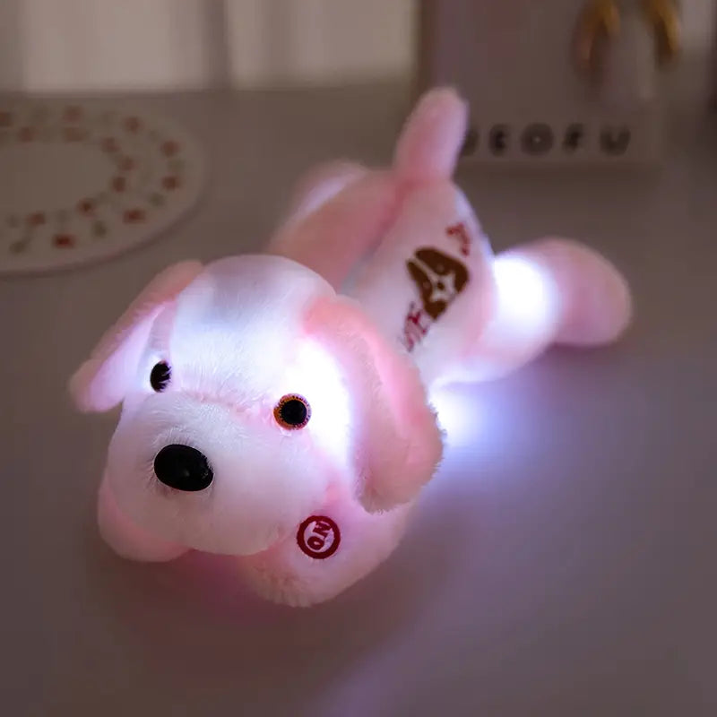 Soft Glow-in-the-Dark LED Plush Puppy Toys & Games Pink - DailySale