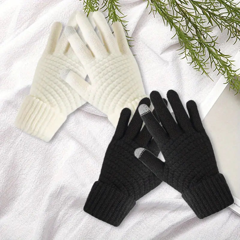 Soft Touchscreen Winter Gloves Elastic Cuff Knit for Cold Weather Women's Shoes & Accessories - DailySale