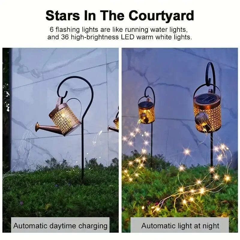 Solar LED Watering Can String Lights Outdoor Lighting - DailySale