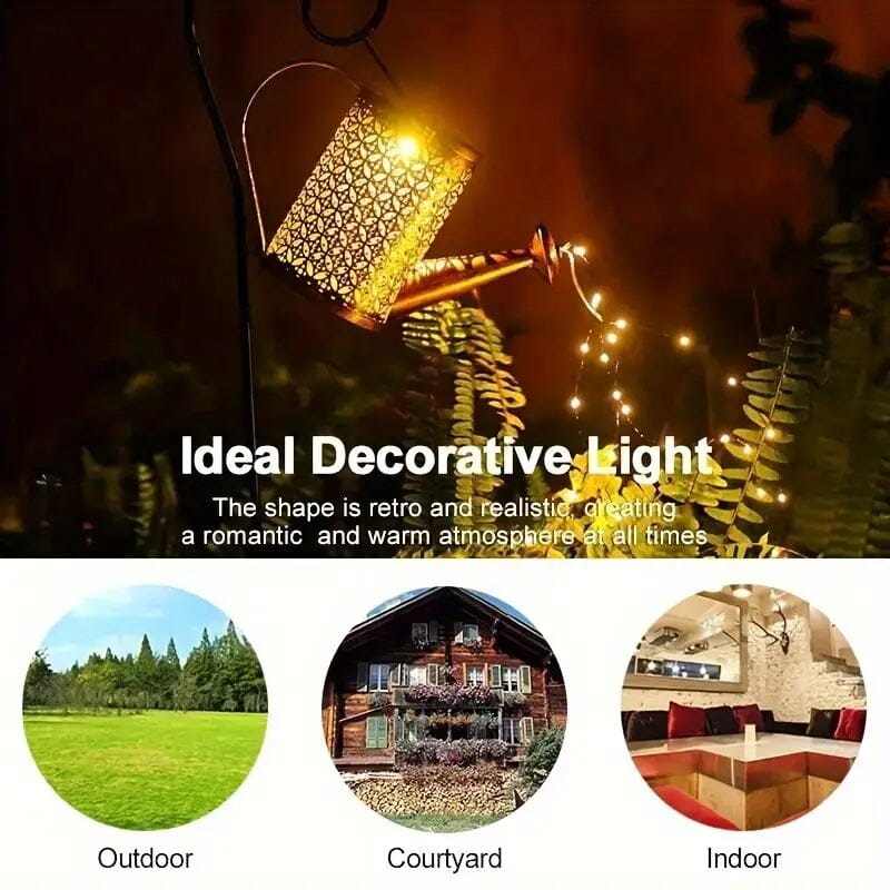 Solar LED Watering Can String Lights Outdoor Lighting - DailySale