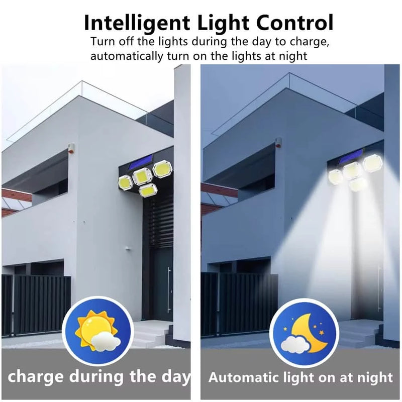 Solar Light Outdoor with Remote Control Double Motion Sensor Light 306/208 Led Wall Lamp IP65 Spotlight Exterior Garage Lighting Outdoor Lighting - DailySale