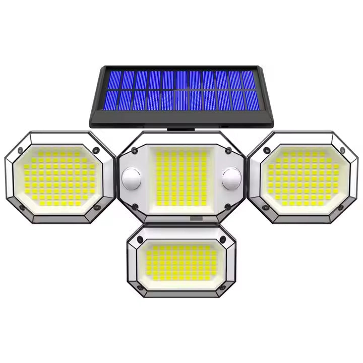 Solar Light Outdoor with Remote Control Double Motion Sensor Light 306/208 Led Wall Lamp IP65 Spotlight Exterior Garage Lighting Outdoor Lighting - DailySale