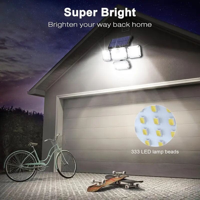 Solar Outdoor Lights 333 LEDs Motion Sensor Lights 4 Heads Outdoor Lighting - DailySale