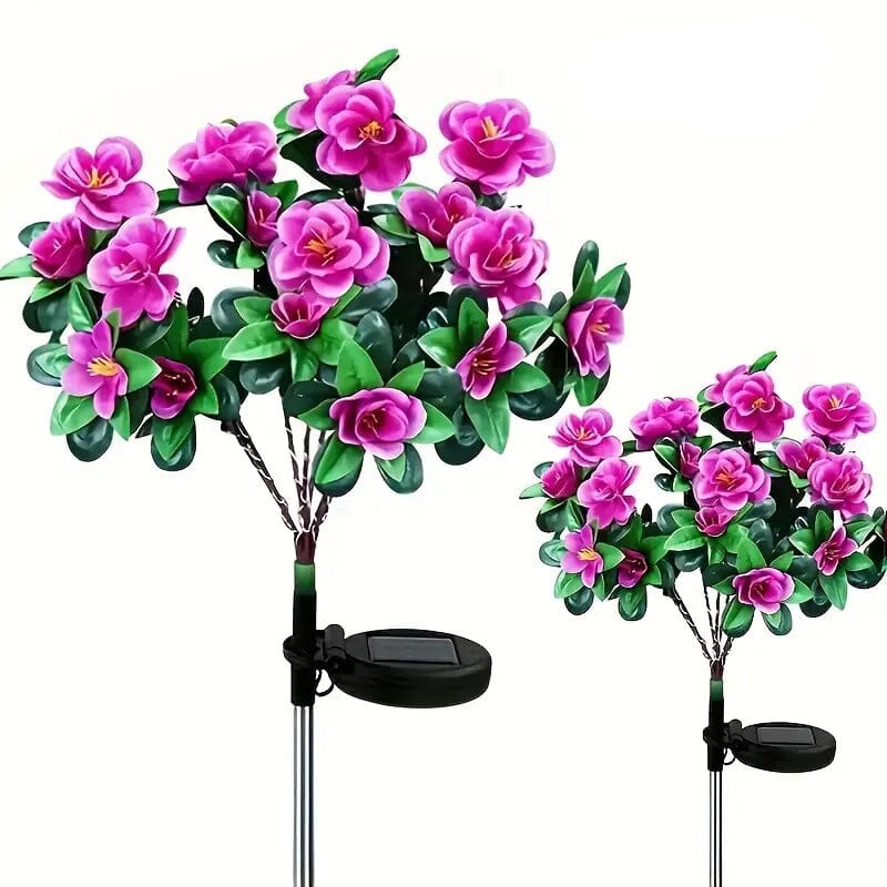 Solar-Powered Camellia Tree Lights Outdoor Lighting 2-Pack Purple - DailySale