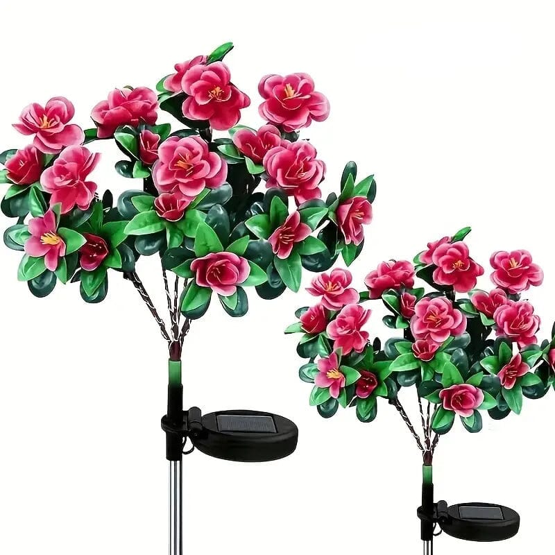 Solar-Powered Camellia Tree Lights Outdoor Lighting 2-Pack Red - DailySale