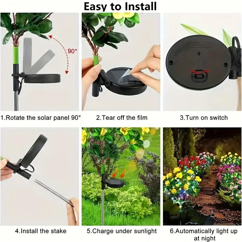 Solar-Powered Camellia Tree Lights Outdoor Lighting - DailySale