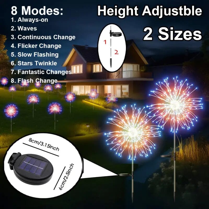 Solar-Powered Garden Lights with 60 LED and 8 Lighting Modes Outdoor Lighting - DailySale