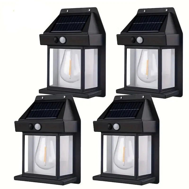 Solar-Powered Motion-Sensor Outdoor Wall Light Outdoor Lighting 4-Pack - DailySale