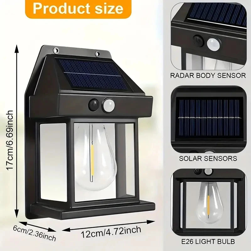 Solar-Powered Motion-Sensor Outdoor Wall Light Outdoor Lighting - DailySale