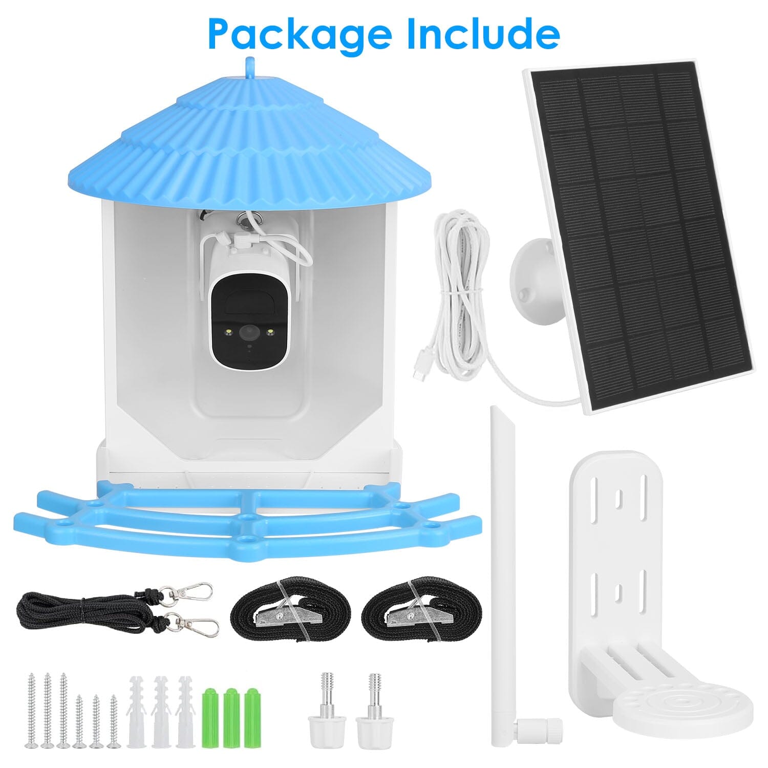 Solar Powered Smart Bird Feeder with PIR Motion AI Two-Way Audio Pet Supplies - DailySale