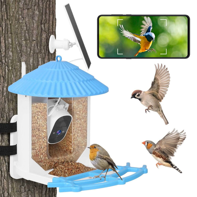 Solar Powered Smart Bird Feeder with PIR Motion AI Two-Way Audio Pet Supplies - DailySale
