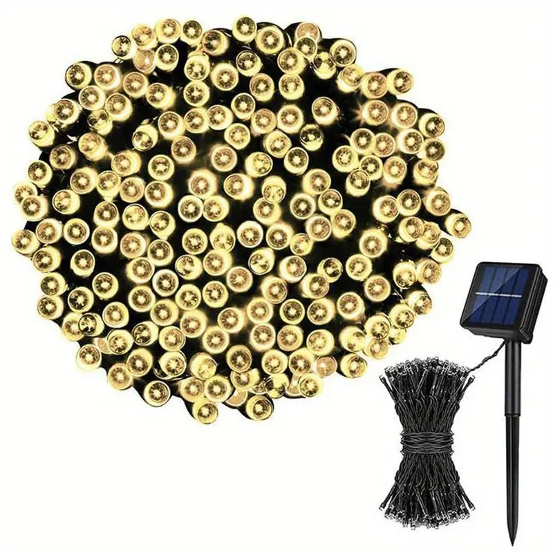 Solar String Lights Outdoor Waterproof Outdoor Lighting 16ft Warm White - DailySale