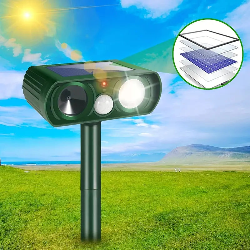 Solar Ultrasonic Animal Repeller with Motion Detector Pest Control - DailySale