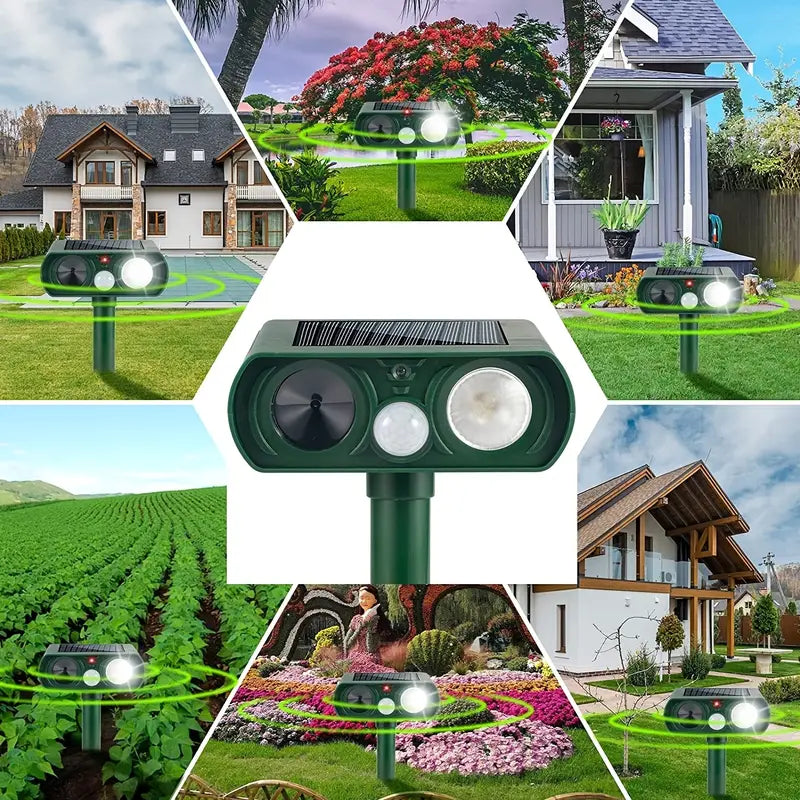 Solar Ultrasonic Animal Repeller with Motion Detector Pest Control - DailySale