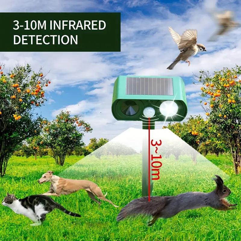 Solar Ultrasonic Animal Repeller with Motion Detector Pest Control - DailySale