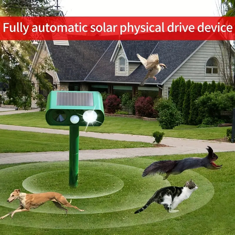 Solar Ultrasonic Animal Repeller with Motion Detector Pest Control - DailySale