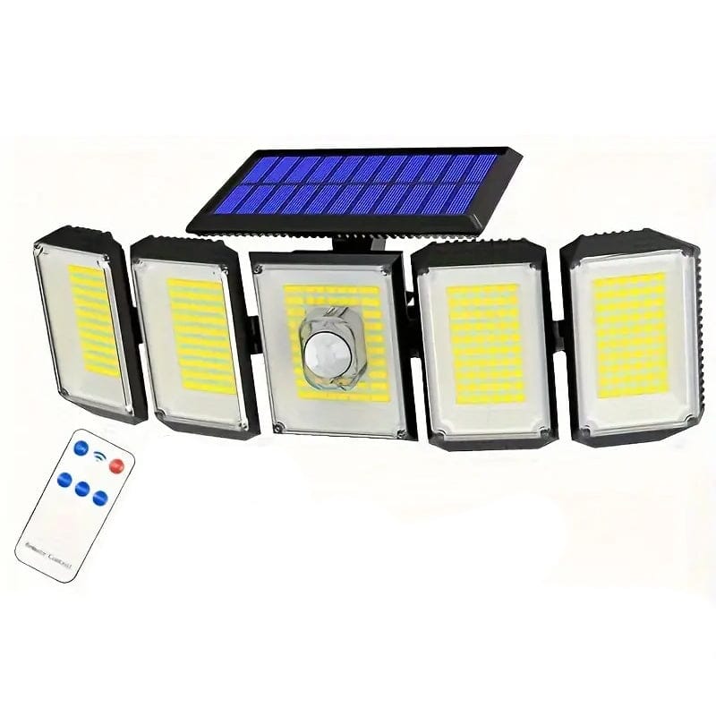 Solar Wall Light with 5 Adjustable Angle Heads Outdoor Lighting 1-Piece - DailySale