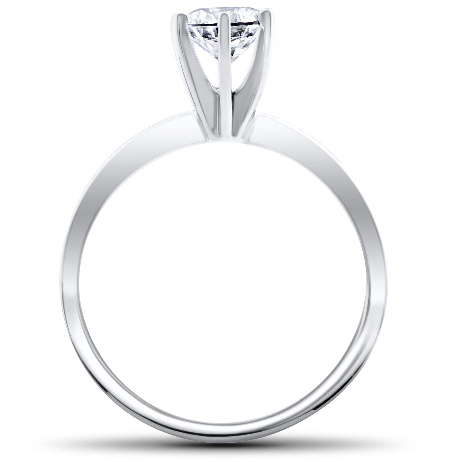 Solitaire Diamond Engagement Ring 1/4ct 14k White Gold Round Brilliant Cut Rings - DailySale