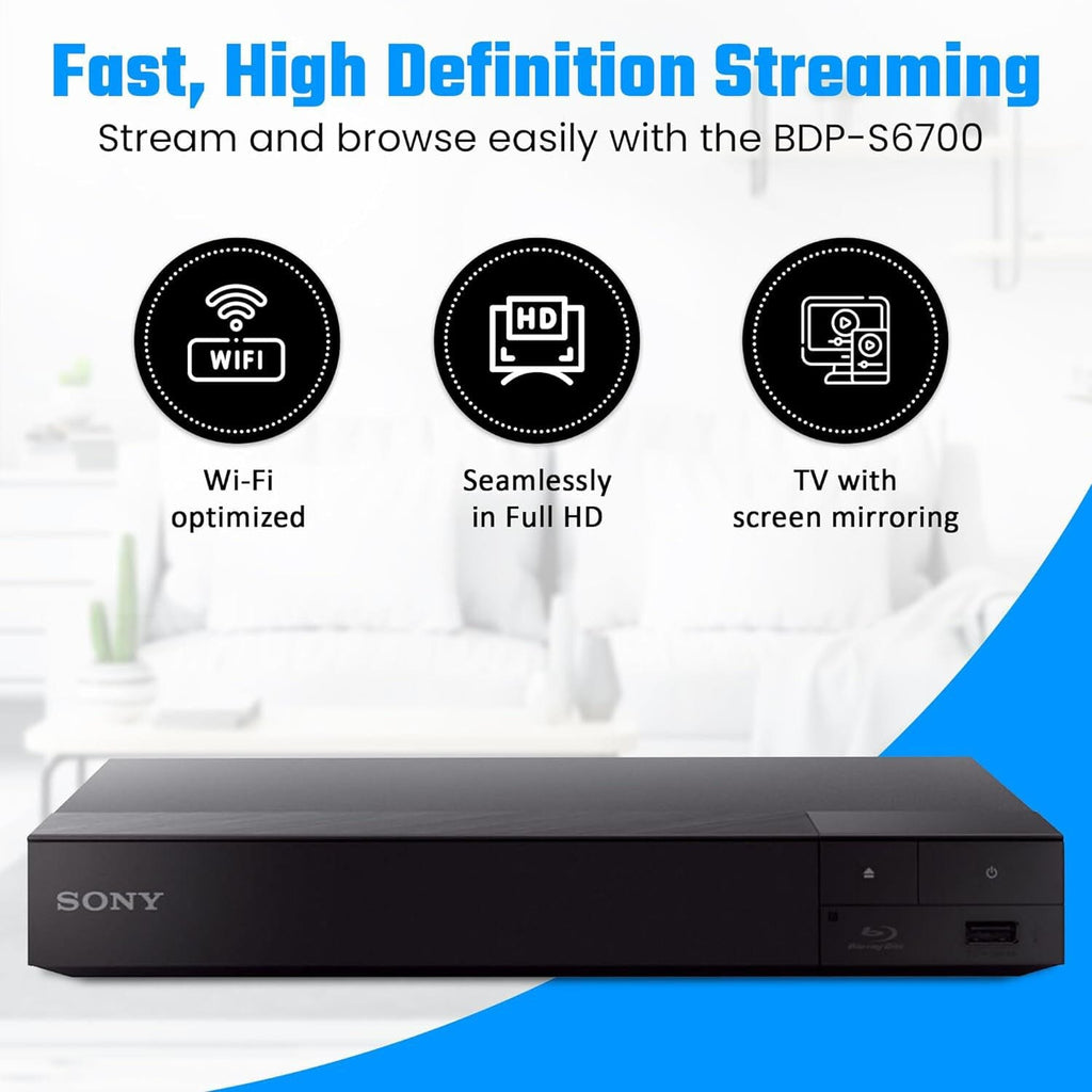 Sony BDP-S6700 4K-Upscaling Blu-ray Disc Player with Wi-Fi