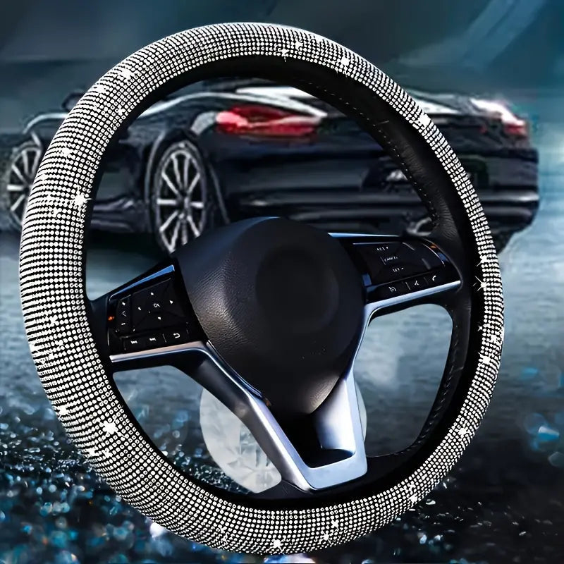 Sparkling Diamond Steering Wheel Cover Automotive - DailySale