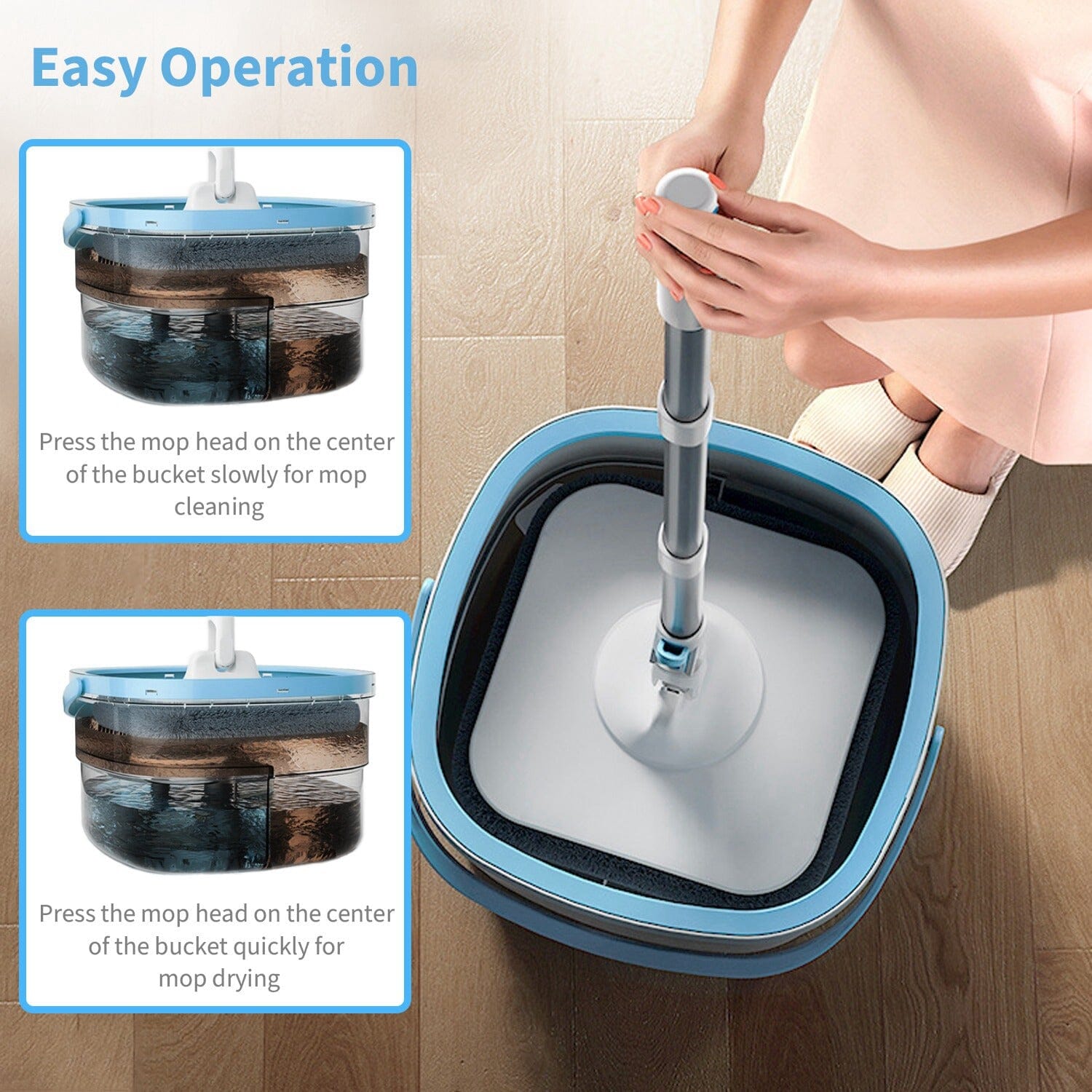 Spin Mop and Bucket with Wringer Set Household Appliances - DailySale