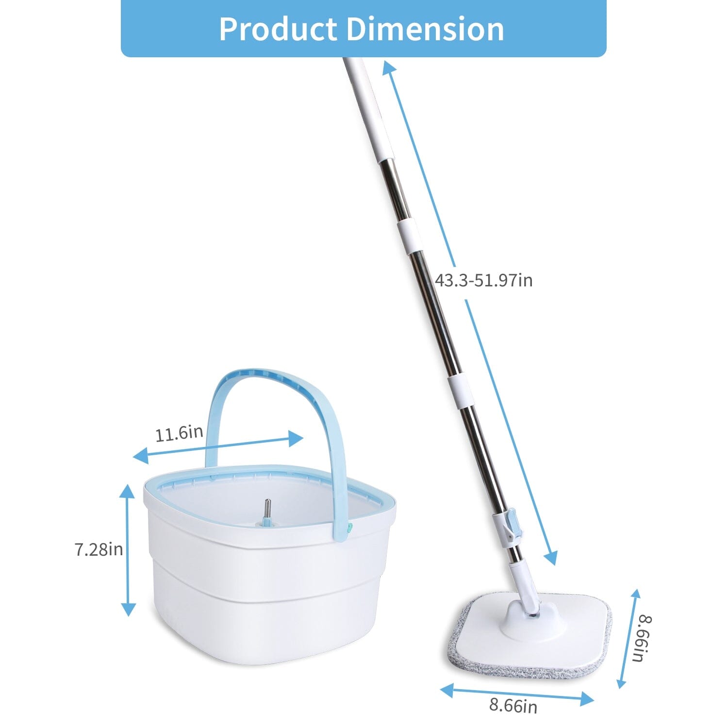 Spin Mop and Bucket with Wringer Set Household Appliances - DailySale