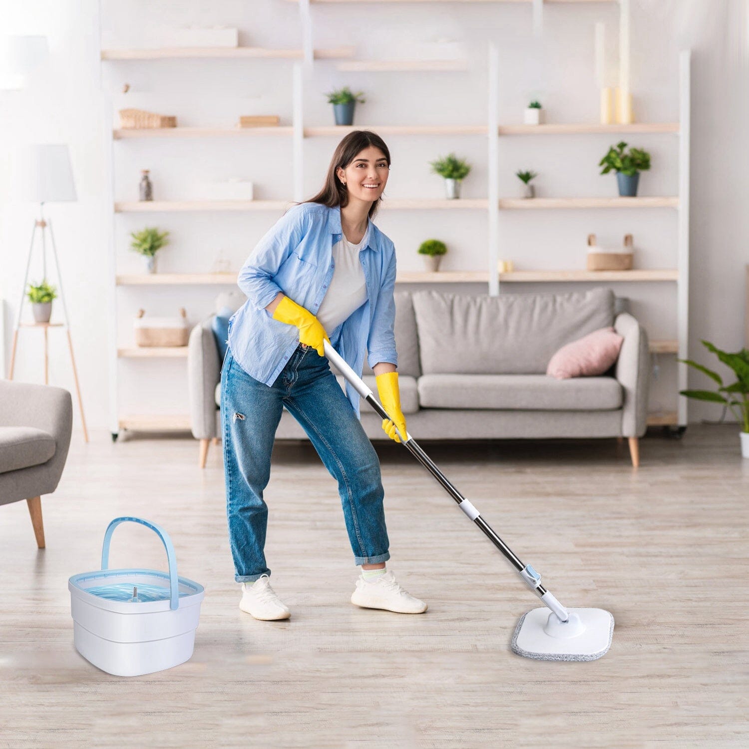 Spin Mop and Bucket with Wringer Set Household Appliances - DailySale