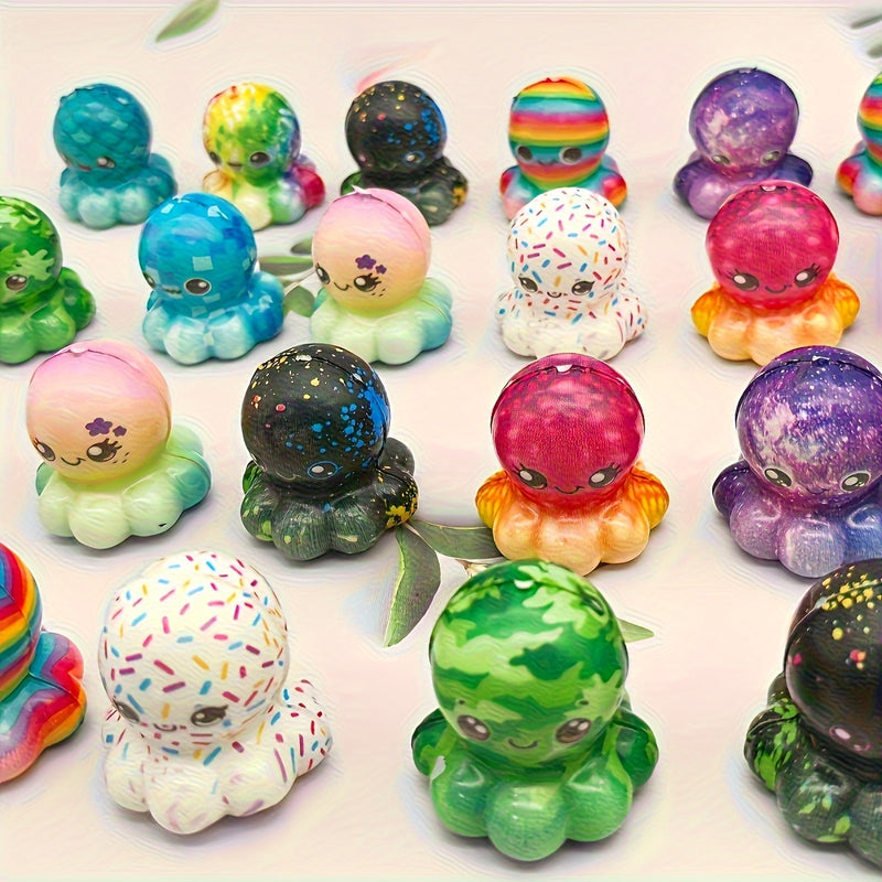 Assorted mini octopus squishy toys