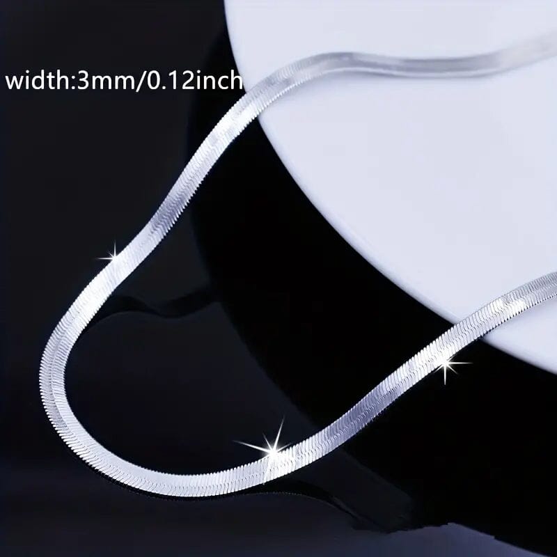 Stainless Steel Blade Unisex Flat Snake Clavicle Chain Necklaces - DailySale