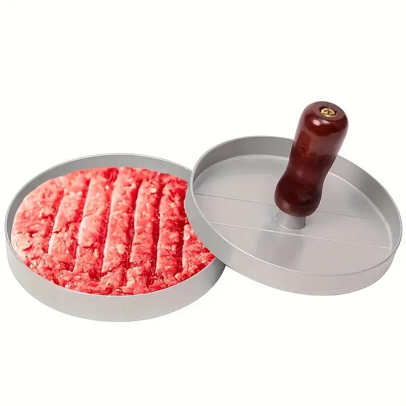 Stainless Steel Hamburger Patty Press with Wooden Handle Kitchen Tools & Gadgets - DailySale