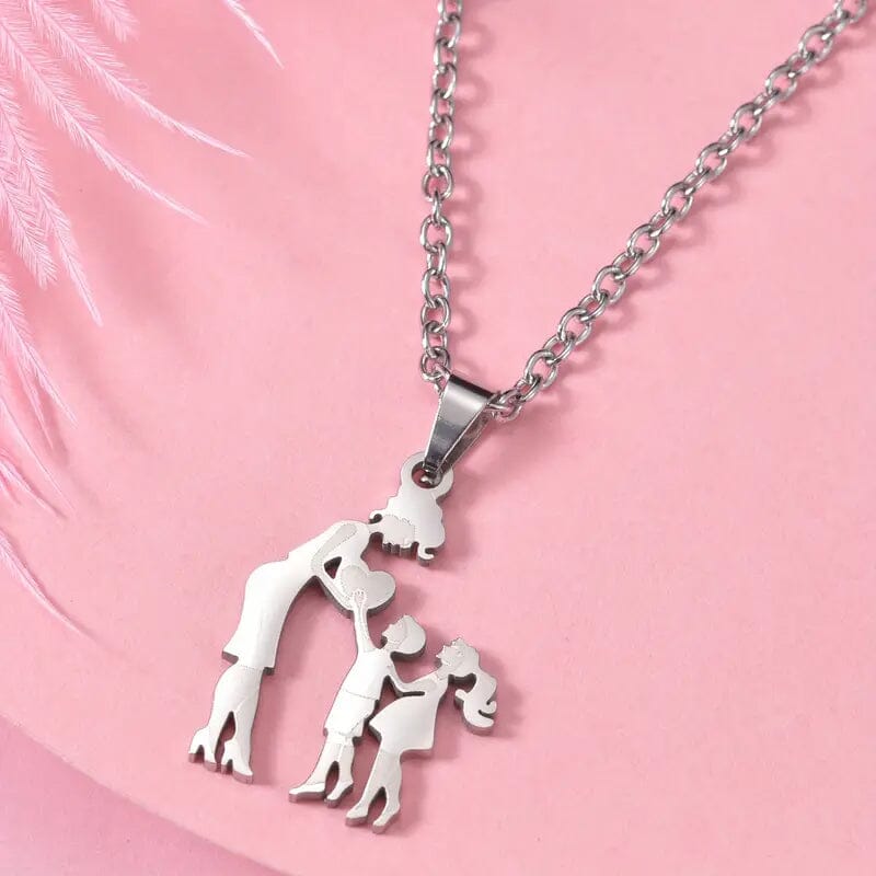 Stainless Steel Heartfelt Mother-Daughter-Son Necklace Necklaces 1 Boy 1 Girl - DailySale